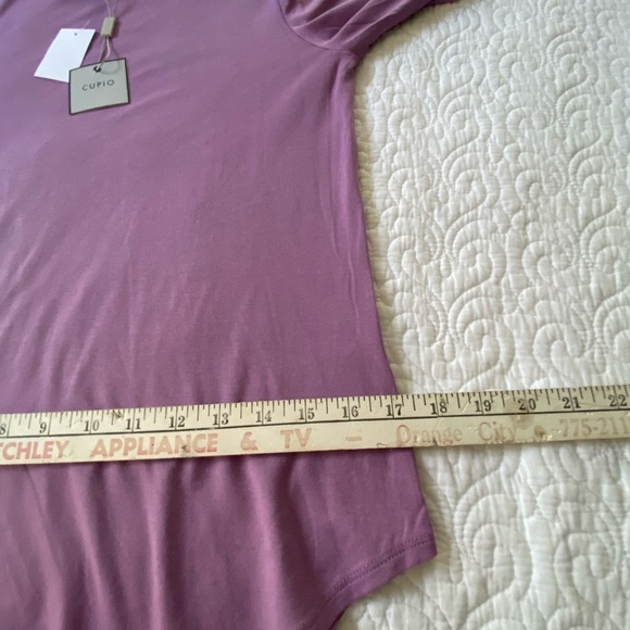 Cupio NWT Purple Fitted Long Sleeve Top Stretchy Crew Neck Size Small - Picture 9 of 10